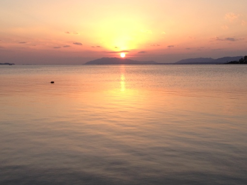 Sunset over Lake Shinji